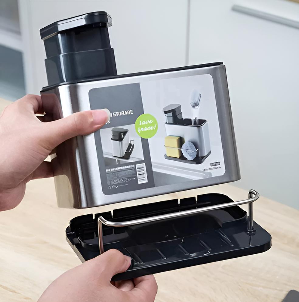 🧽 Dispensador 3 en 1 de Acero Inoxidable