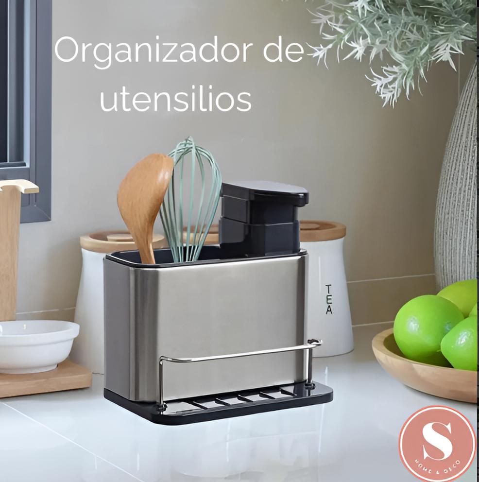 🧽 Dispensador 3 en 1 de Acero Inoxidable