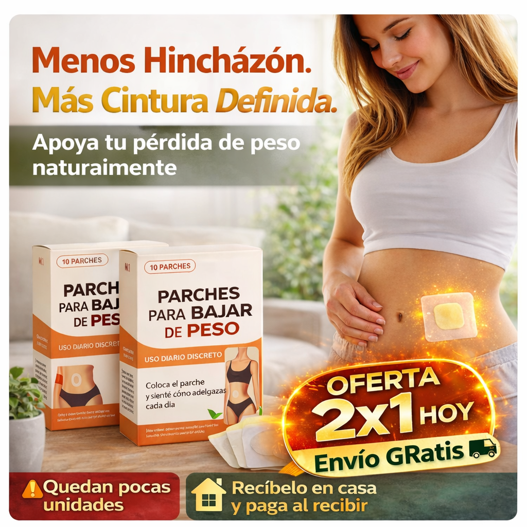 2x1 Parches Abdomen Plano – Apoya tu pérdida de peso
