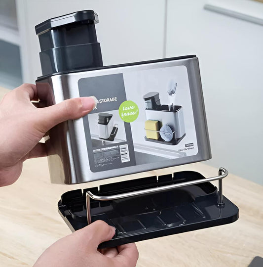 🧽 Dispensador 3 en 1 de Acero Inoxidable