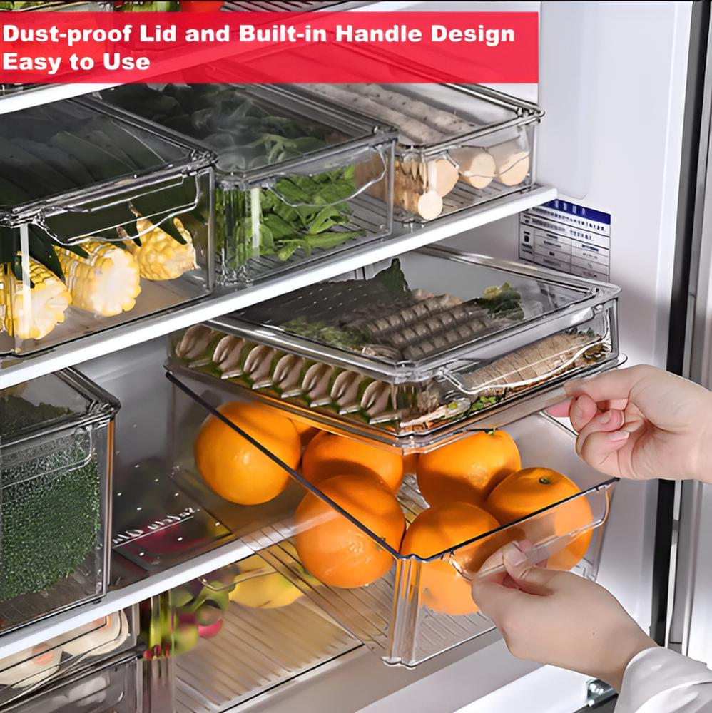 🧊✨ Set de 4 Contenedores XL — Orden, frescura y estilo en tu refri