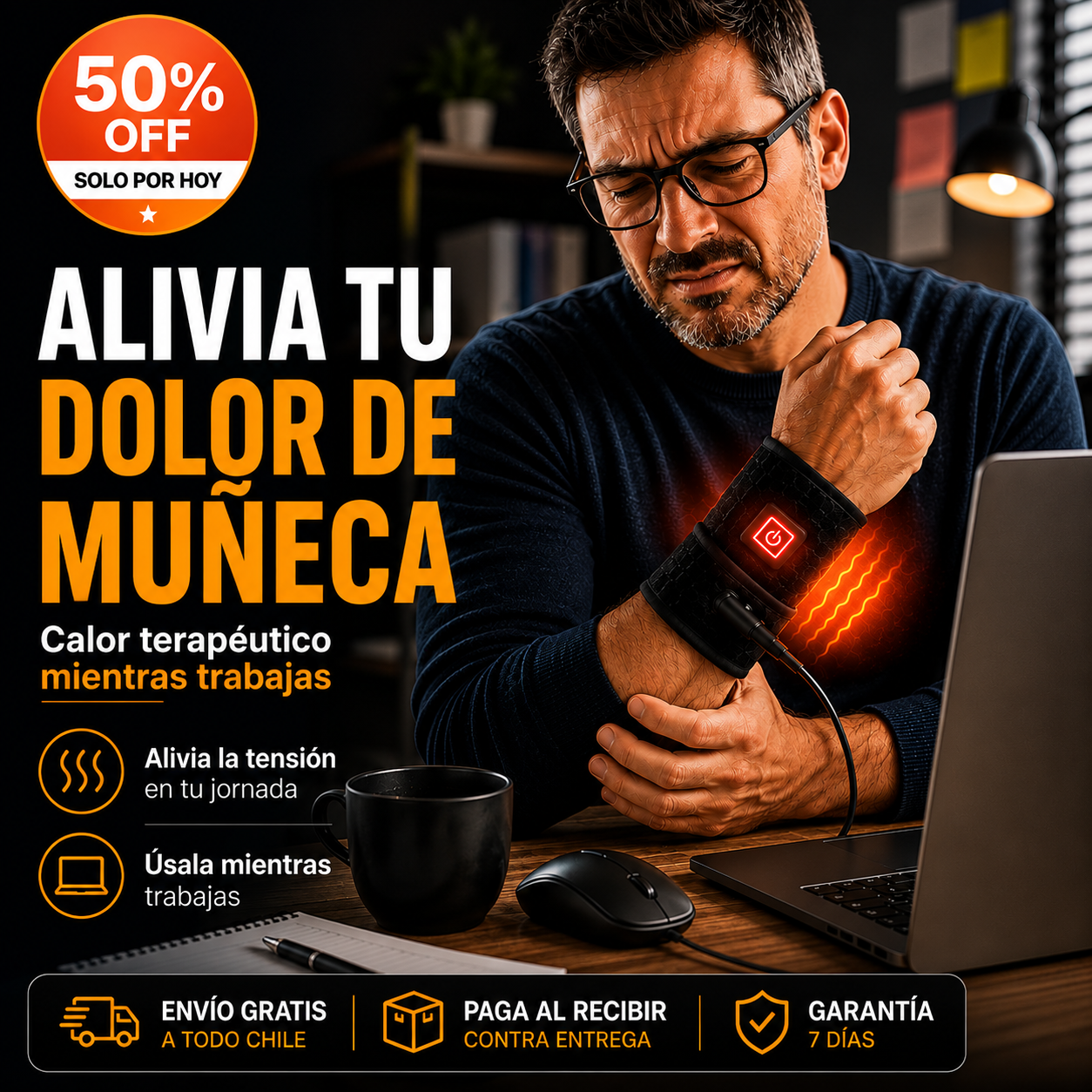 ThermoFlex™ |  Muñequera Térmica de Alivio para Túnel Carpiano