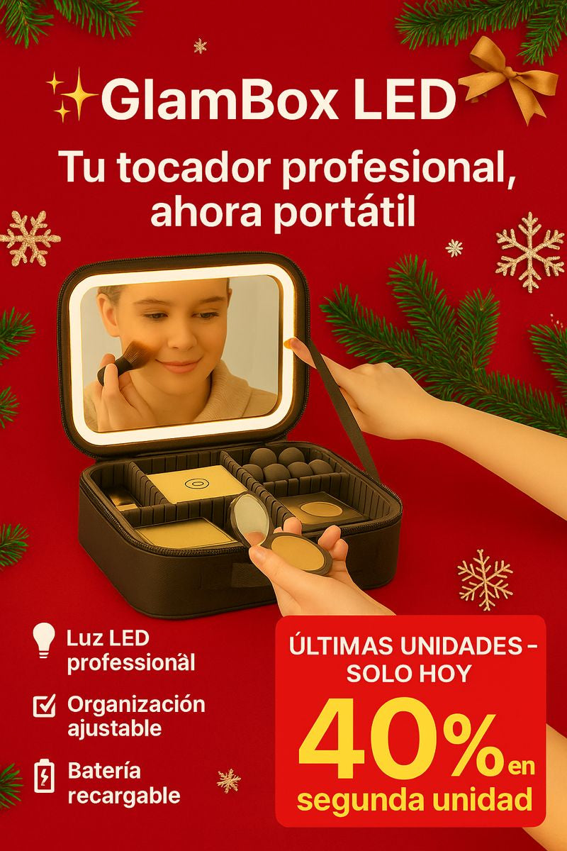 ✨ GlamBox LED™ — Cosmetiquero con Luz y Espejo Iluminado