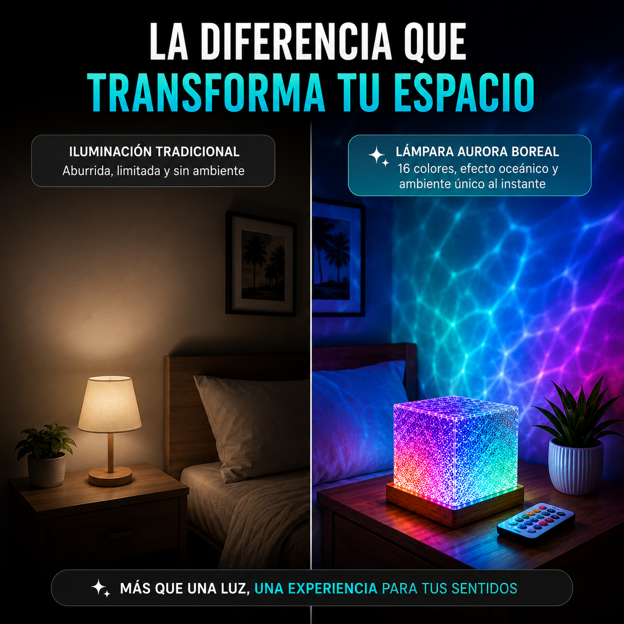 ✨Lámpara Aurora Boreal™ – Transforma tu habitación en un espacio de calma