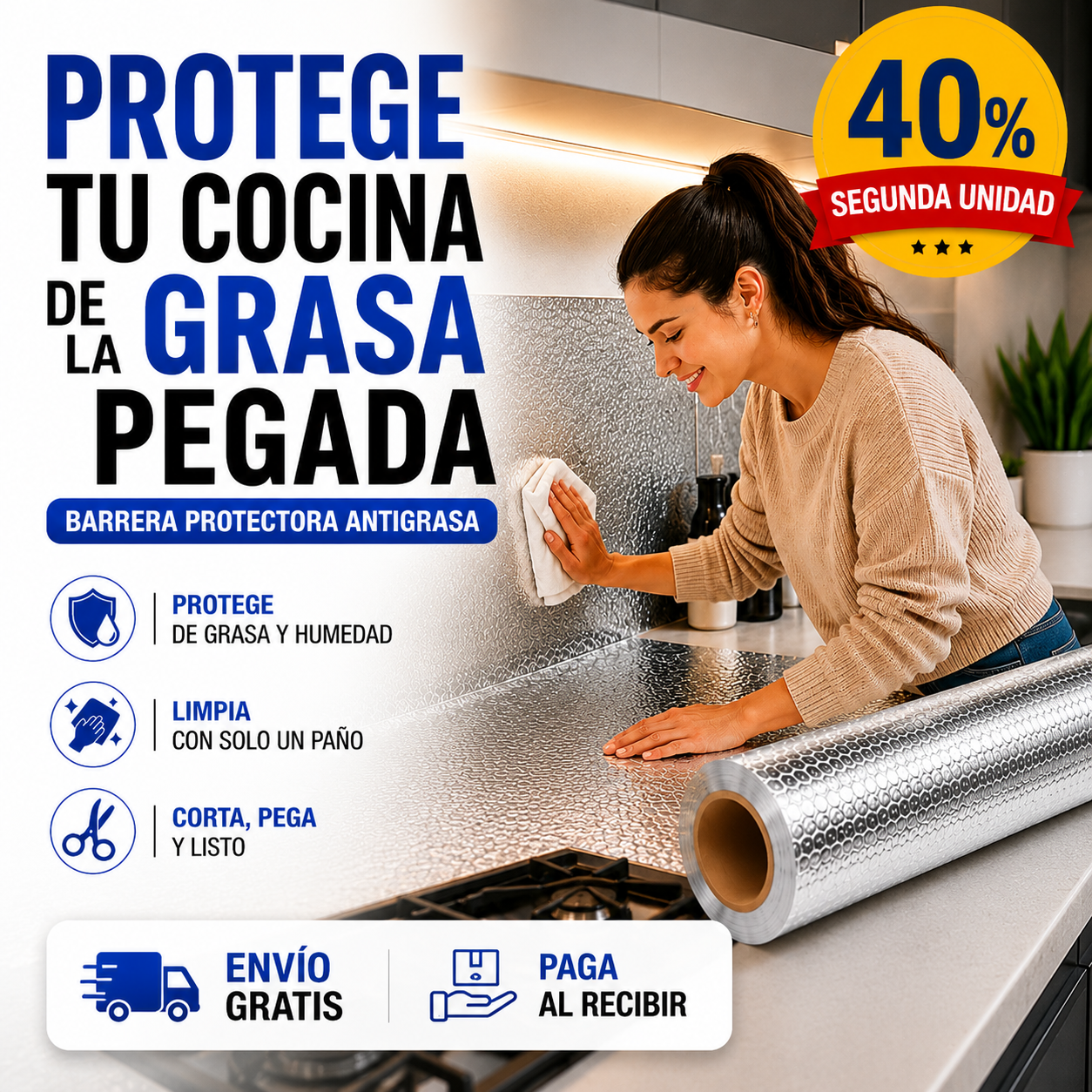 🔥 Rollo Protector Antigrasa™ — Protege tu cocina al instante