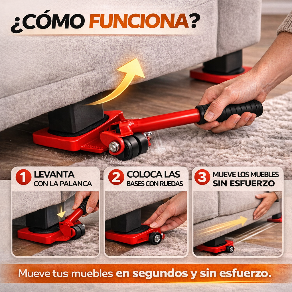 Kit MueveFácil Pro – Mueve muebles sin esfuerzo y sin ayuda ✅