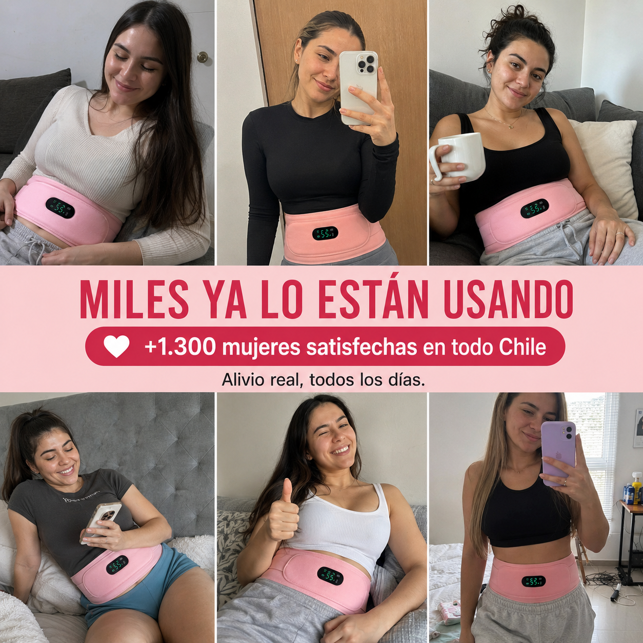 🌸 Cinturón Menstrual LunaCalm™ — Calor y Masaje para Seguir con tu Día