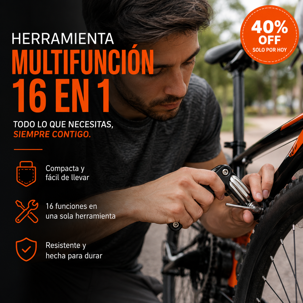 🔧 Herramienta Multifunción 16 en 1 – Resuelve imprevistos donde estés
