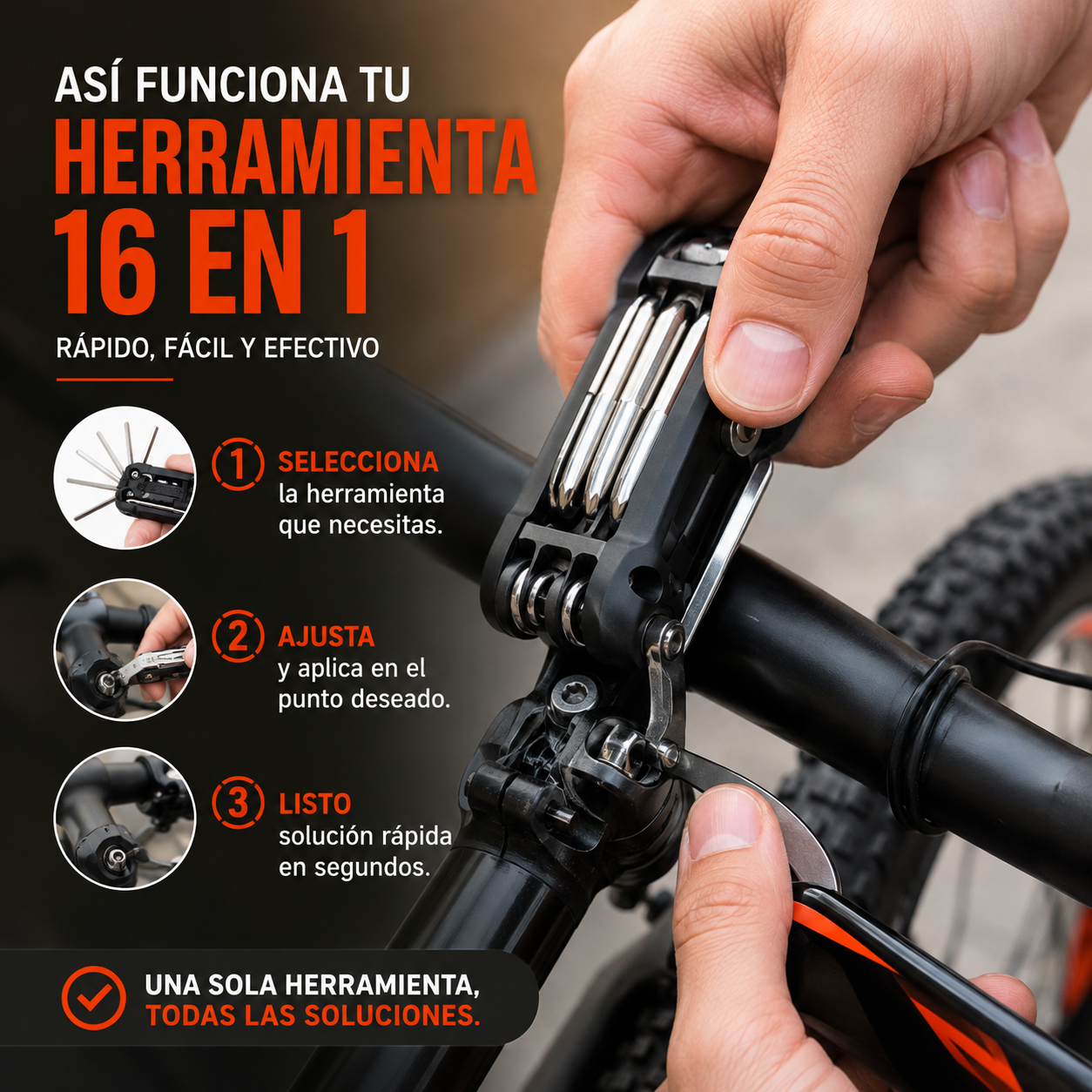 🔧 Herramienta Multifunción 16 en 1 – Resuelve imprevistos donde estés