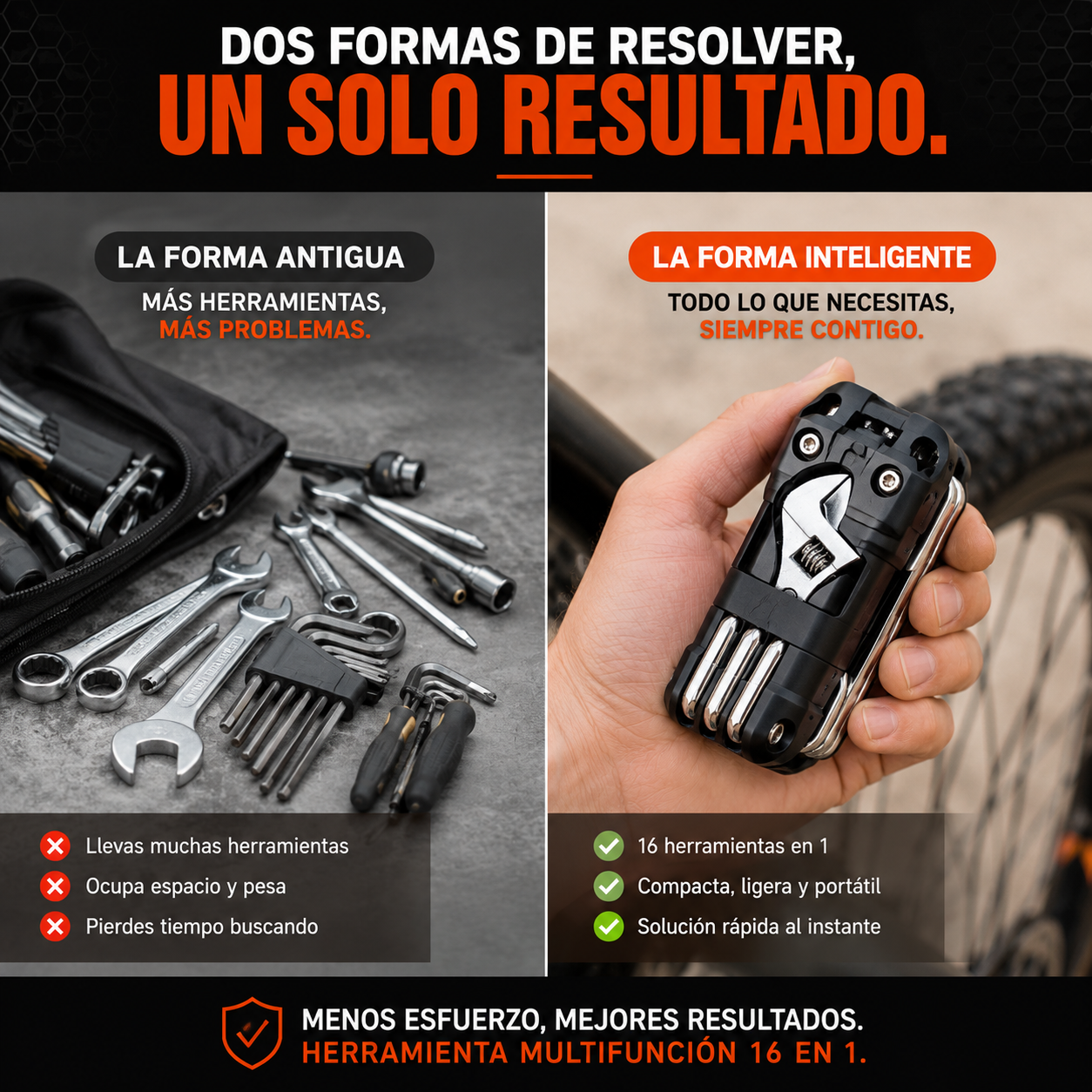 🔧 Herramienta Multifunción 16 en 1 – Resuelve imprevistos donde estés