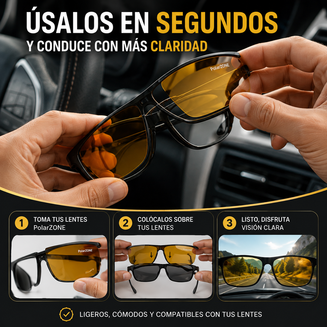 🚘 HD Drive 2x1 — Más claridad y menos reflejos de día y noche