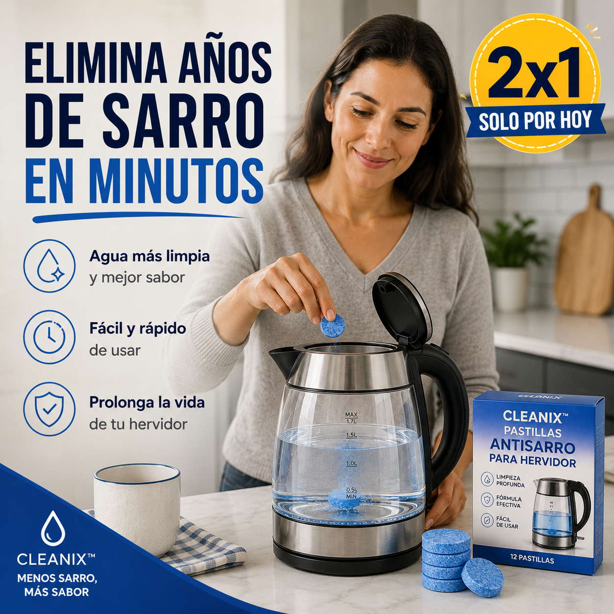 💧 2x1 Cleanix™ – Recupera el sabor de tu agua al instante
