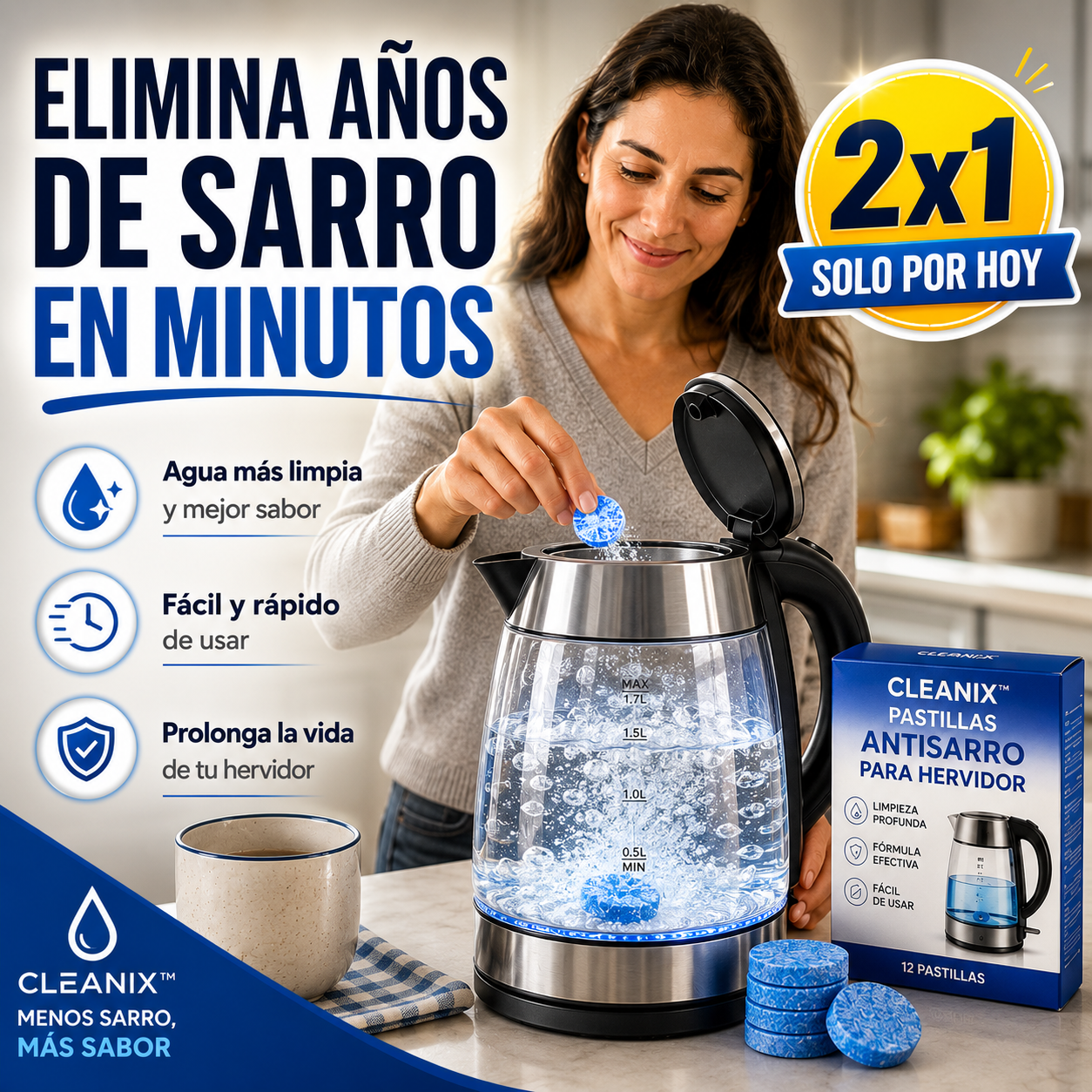 💧 2x1 Cleanix™ – Recupera el sabor de tu agua al instante