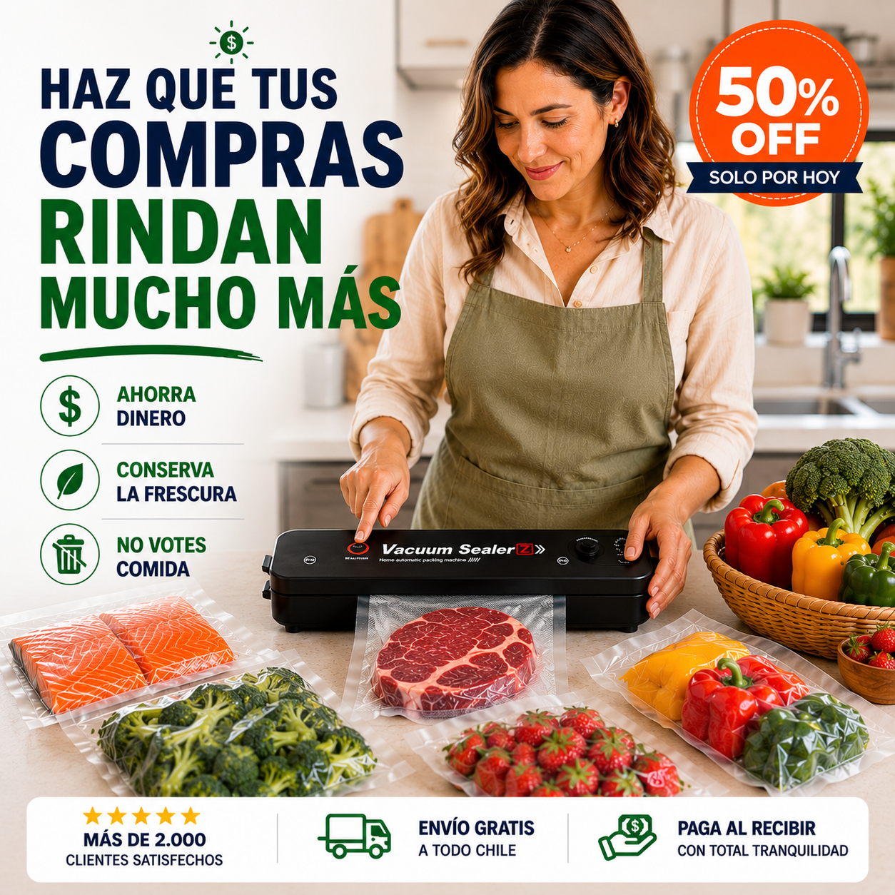 💰 RindeMás™ | Selladora al vacío para que tus compras duren más