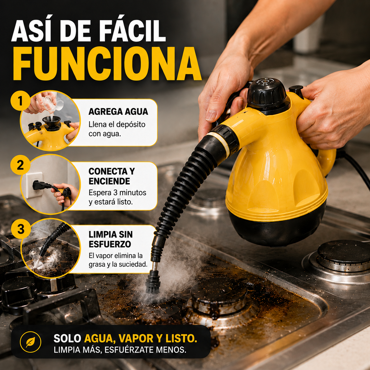 ♨️ Limpiador VaporMax™ – La grasa difícil ya no tiene dónde esconderse
