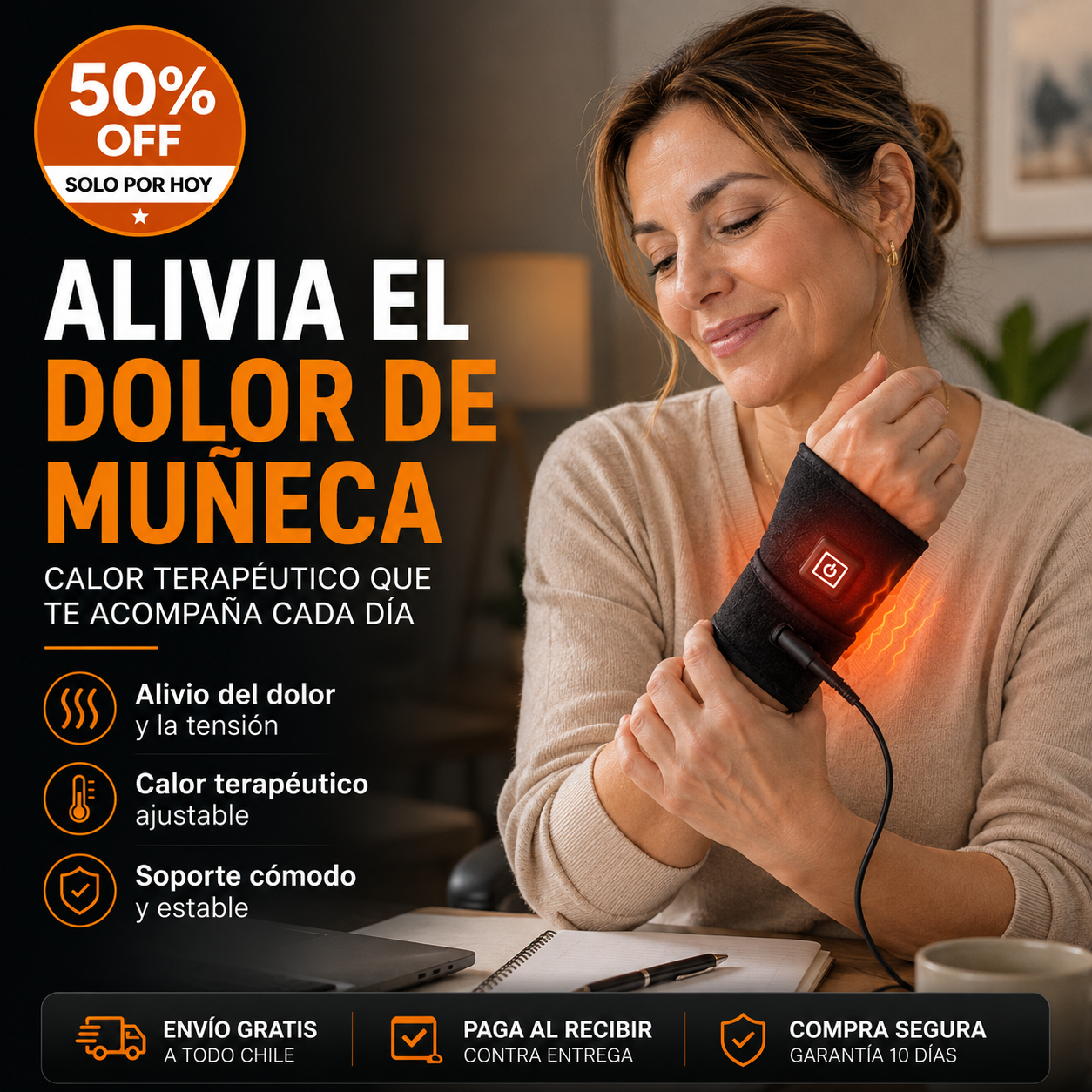 ThermoFlex™ |  Muñequera Térmica de Alivio para Túnel Carpiano