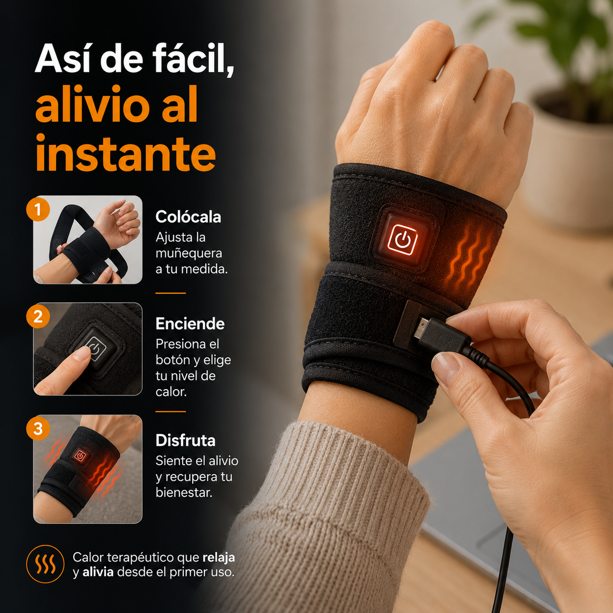 ThermoFlex™ |  Muñequera Térmica de Alivio para Túnel Carpiano