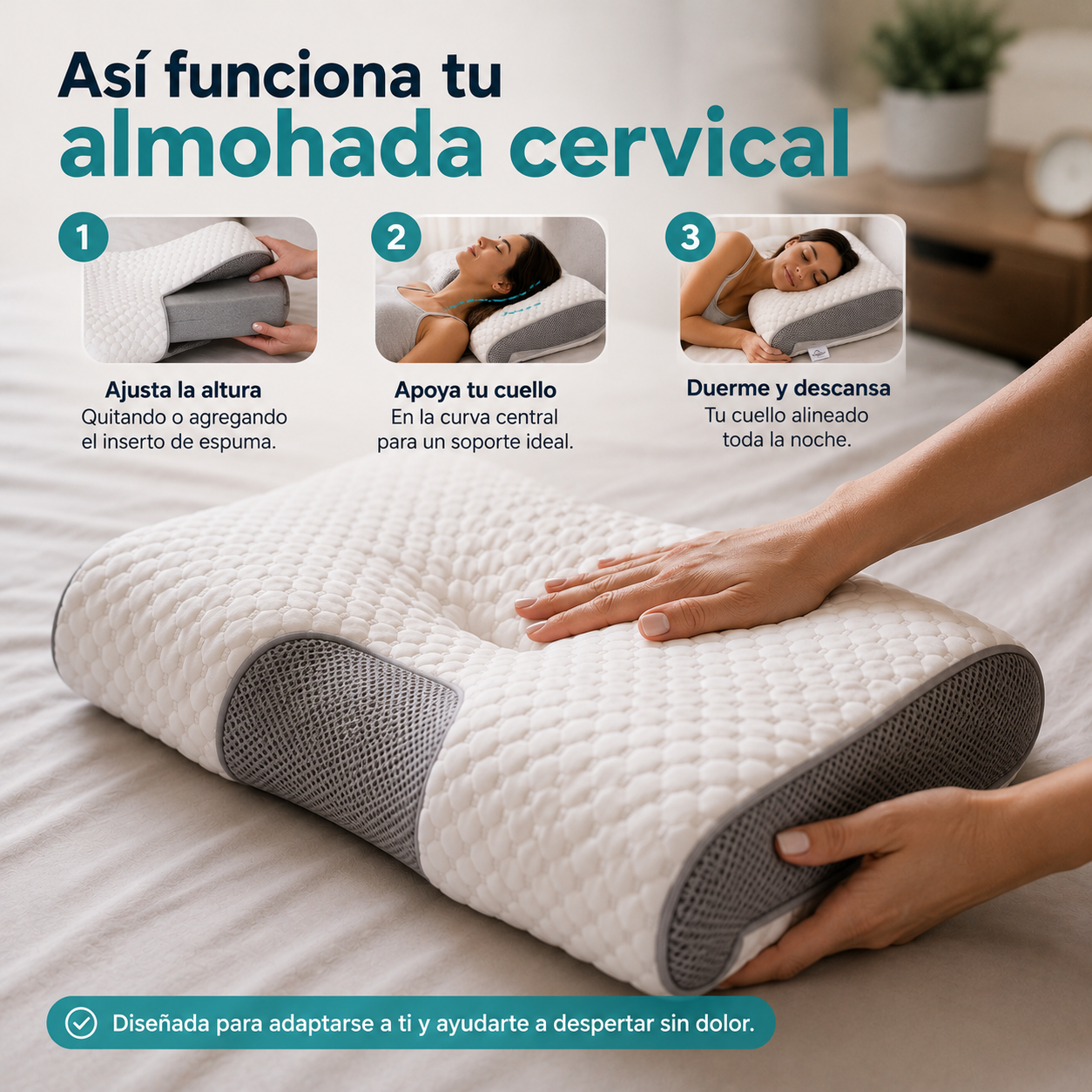 Almohada Cervical Ergonómica™ – Despierta realmente descansado